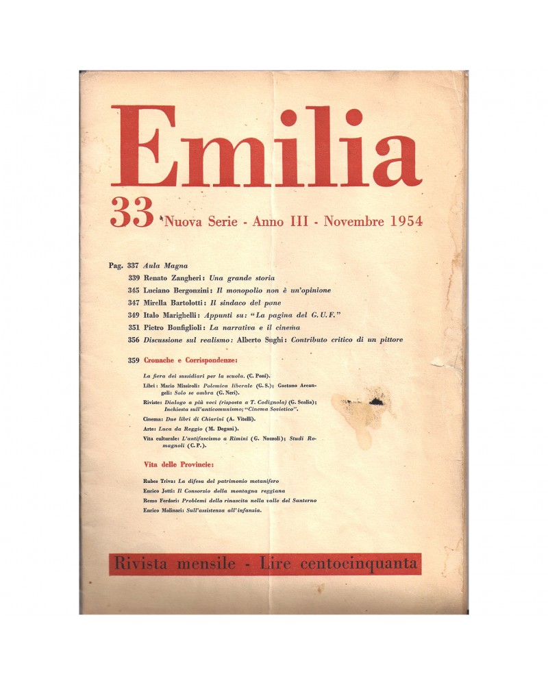 1954: Emilia. Rivista mensile di cultura
