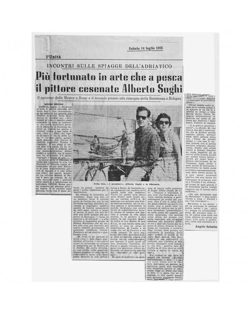 1956: Piu' fortunato in arte che a pesca il pittore cesenate Alberto Sughi