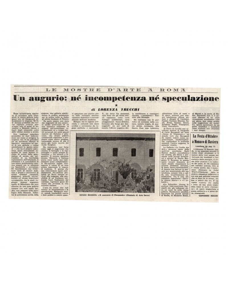 1960: Un augurio: né incompetenza né speculazione
