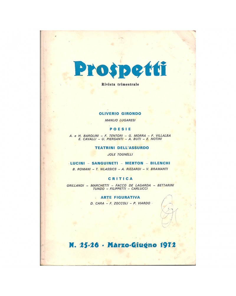 1972: Prospetti